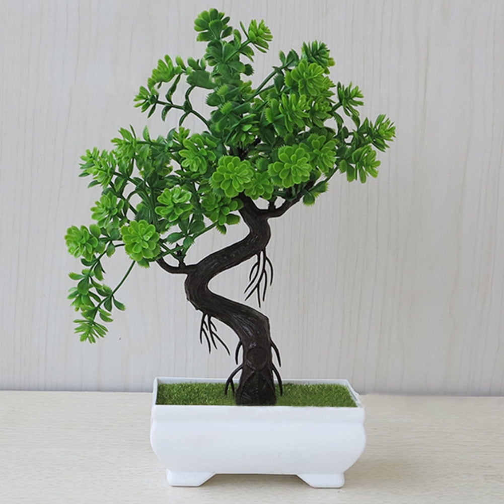 Bonsai Tree In Square Pot Artificial  Plant  Office  Home 