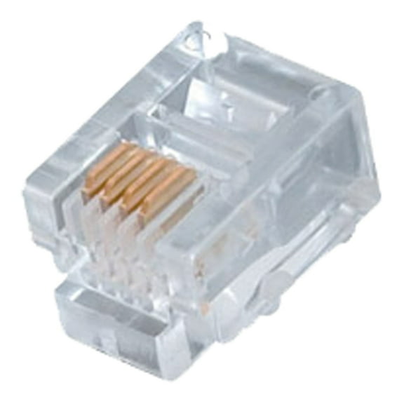 Quest Technology RJ11 (6P4C) Cable Connector, 100 Count, 100 Pack (PRICE IS PER PIECE, MUST ORDER 100PCS.)