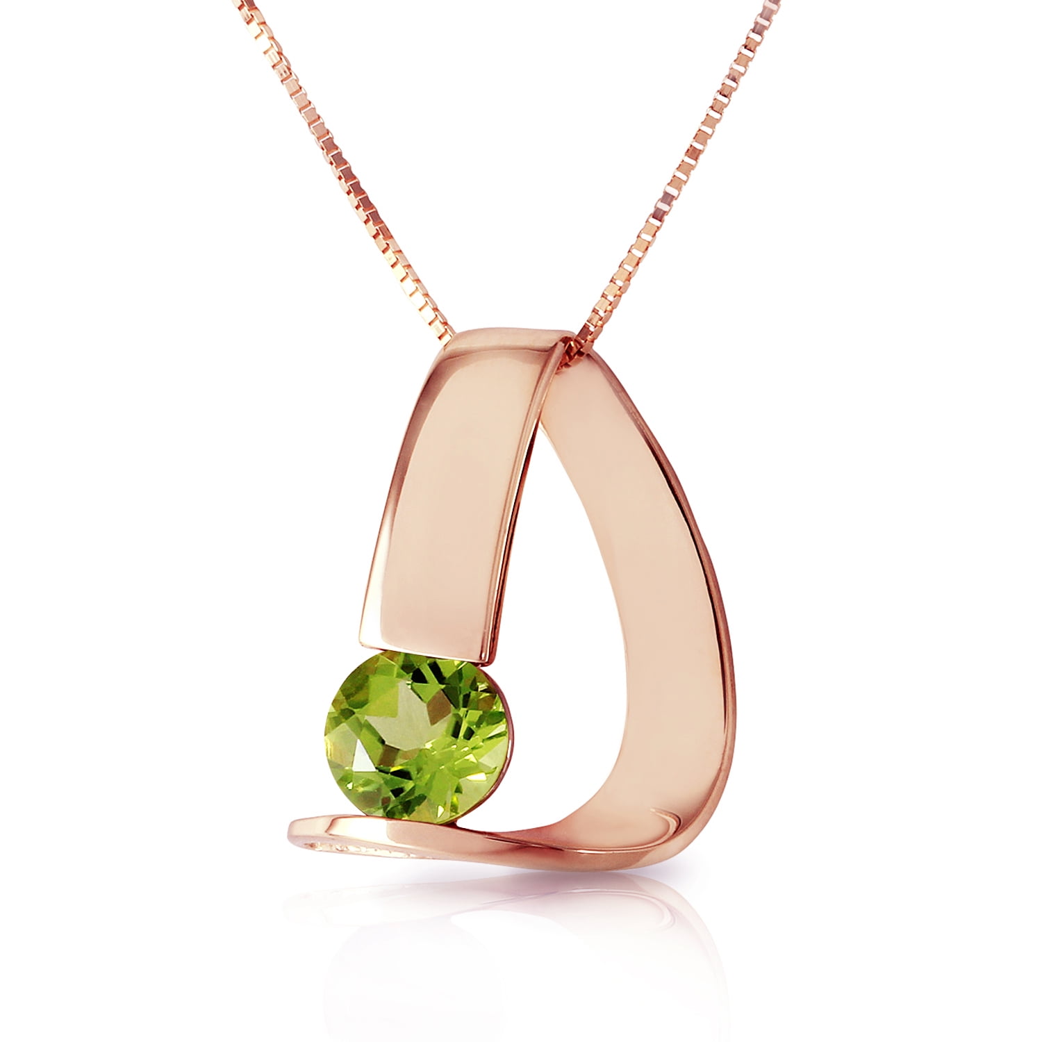 Galaxy Gold 14K Rose Gold Peridot Pendant Necklace - August Birthstone - Warmth & Prosperity - 16" to 24" - Fine Jewelry for Women