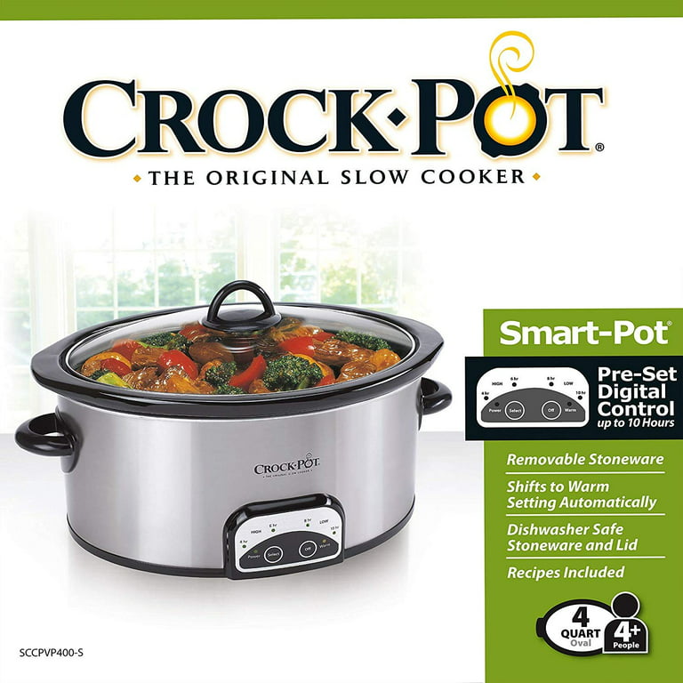 Crock-Pot® Classic Stainless Steel Slow Cooker - Silver/Black, 4.5
