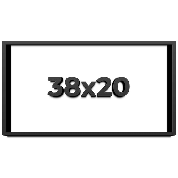 38x20 Shadow Box Frame Black | 1 inches Deep Real Wood Contemporary Shadowbox Display Frame | UV
