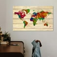thumbnail image 2 of Abstract Watercolor World Map Wall Art Canvas Abstract Map Art Watercolor Map Decor Mordern Design Framed Canvas Art For Bedroom Livingroom Office, 2 of 7