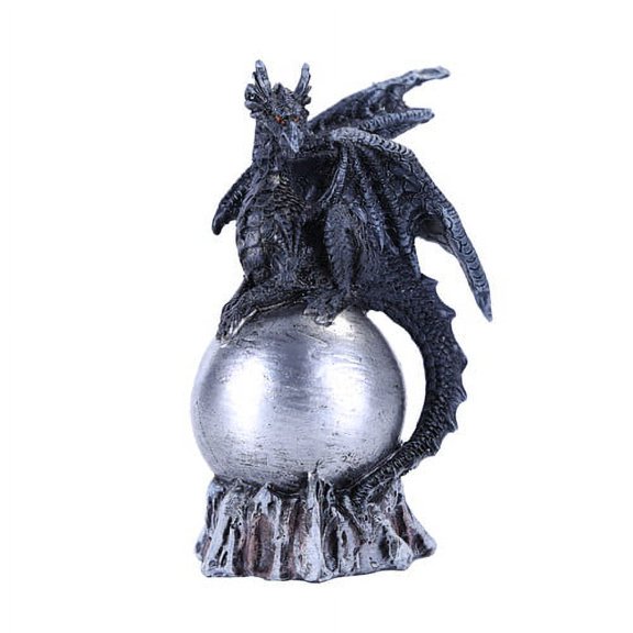 Pacific Giftware Small Winged Guardian Dark Dragon on Orb