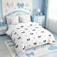 thumbnail image 2 of Manfei Cute Black Bow 7 Pieces Full Size Bedding Sets,Chic Bowknot Full Size Bed in a Bag,Reversible, 2 of 7