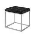 thumbnail image 6 of Inspired Home Jace Faux Leather Cube Ottoman Tufted Metal Frame Modern, Black, 6 of 7