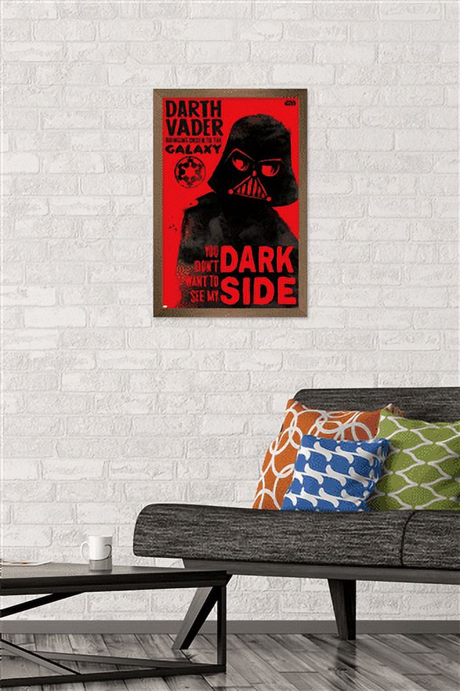 Star Wars: Saga - Vader Dark Side Wall Poster, 14.725" x 22.375", Framed