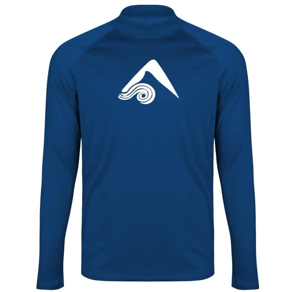 Kanu Surf Boy's Platinum Long-Sleeve Rashguard, Navy, Large (12)