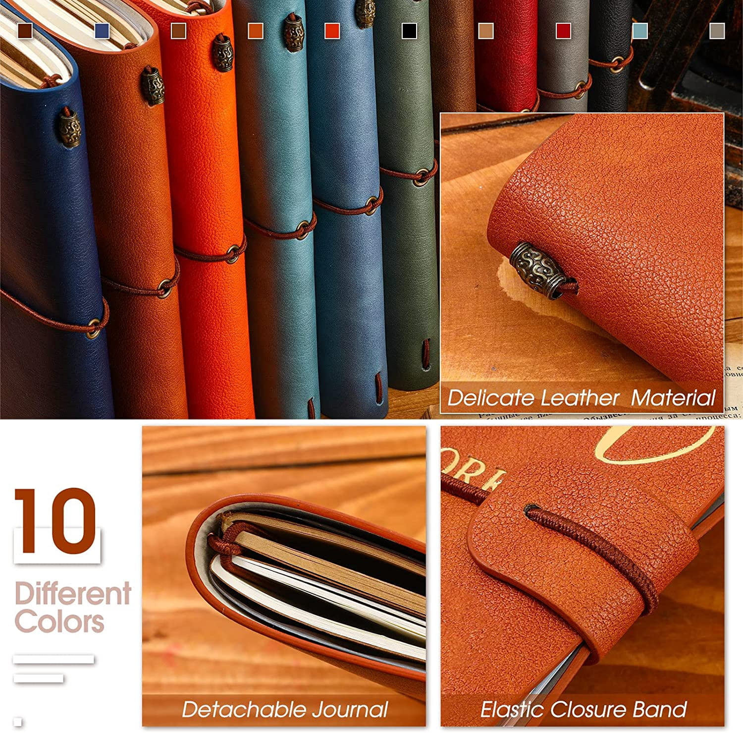 30 Pcs Leather Journals Bulk Inspirational Notebooks with Elastic Band for Employee Appreciation Gifts