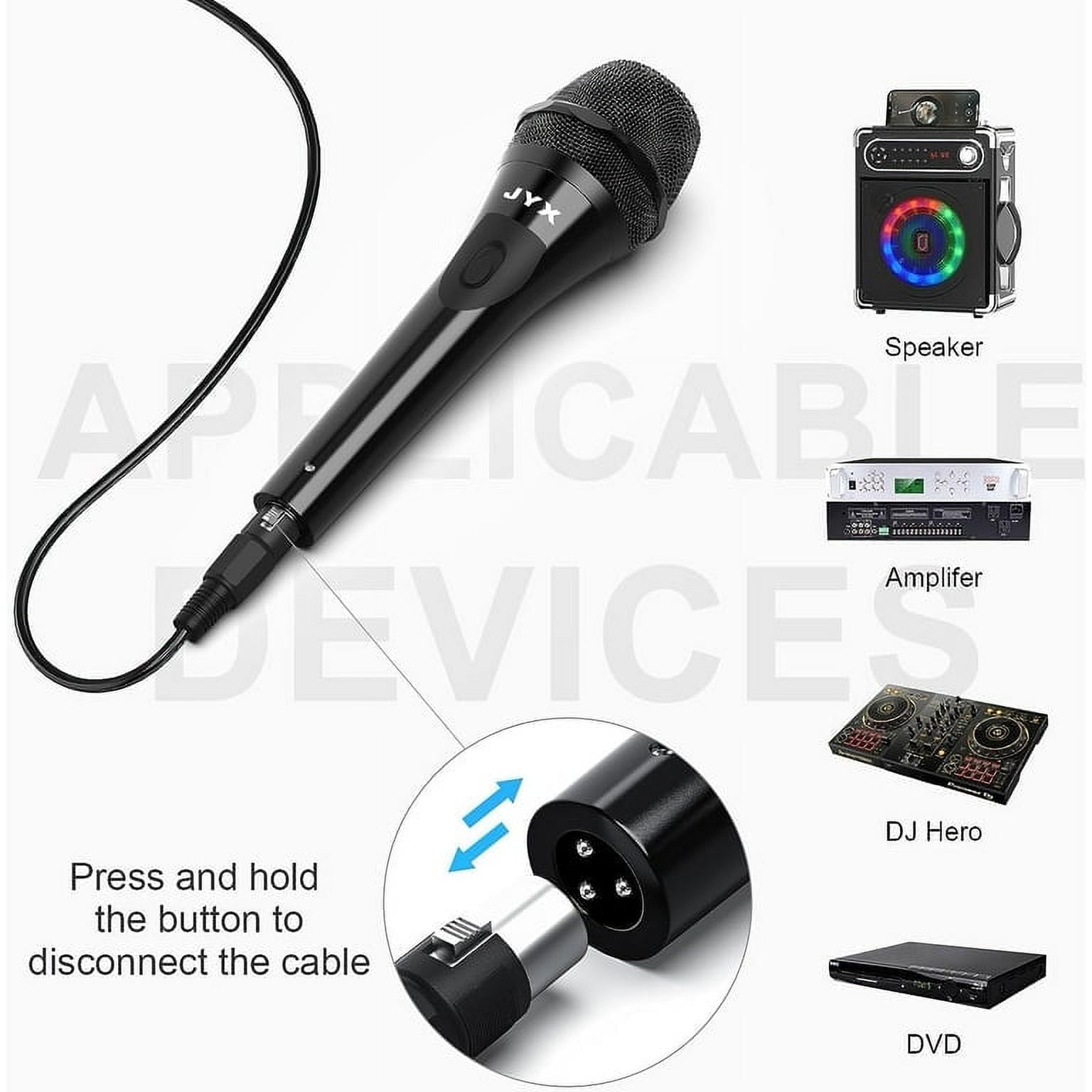 JYX Wired Dynamic Microphone, 9.8 ft Cord Handheld Microphone for
