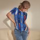 thumbnail image 3 of Balery Cute Fish Body de cuello redondo de manga corta para mujer Tops de manga corta Tops básicos-X-Large, 3 of 7