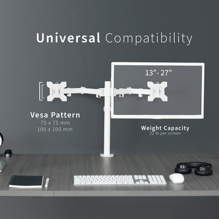 Silver Pneumatic Arm Dual 17" To 32" Monitor Desk Mount – VIVO - Desk Solutions, Screen Mounting, And More
