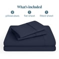 thumbnail image 3 of Bare Home Premium 1800 Collection 4-Piece Bed Sheet Set, Full, Midnight Blue, 3 of 11