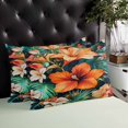 thumbnail image 4 of Burnt Orange Flower Throw Pillow Cover 12 x 20 Inch Decorative Pillow Cover Vintage Botanical Floral Lumbar Pillowcase Seasonal Rectangle Cushion Case for Couch Sofa Bed Living Room, 4 of 7