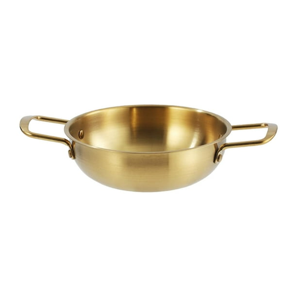 Olla coreana para ramen, fideos instantáneos, utensilios de cocina de acero inoxidable con doble oreja 28cm