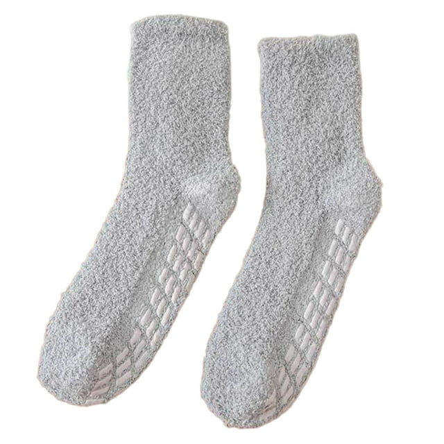 Calcetines reutilizables Sonducket de poliéster para mujer elegantes informales transpirables térmicos antideslizantes gris claro