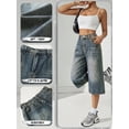 thumbnail image 7 of EMMIOL Women's High Waisted Baggy Denim Bermuda Shorts - Y2K Wide Leg Casual Trendy Streetwear Summer Shorts, 7 of 7