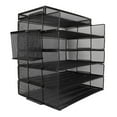 thumbnail image 1 of 5 Tray Paper Organizer, Iron Wire Mesh 5 Tier Letter Tray with Top Box for Storage, 1 of 7