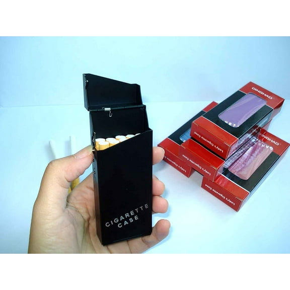 Cigarette Carrying Case Hold 10 Cigarettes - Stylish Case for 100's CIGARETTE (BLACK COLOR)