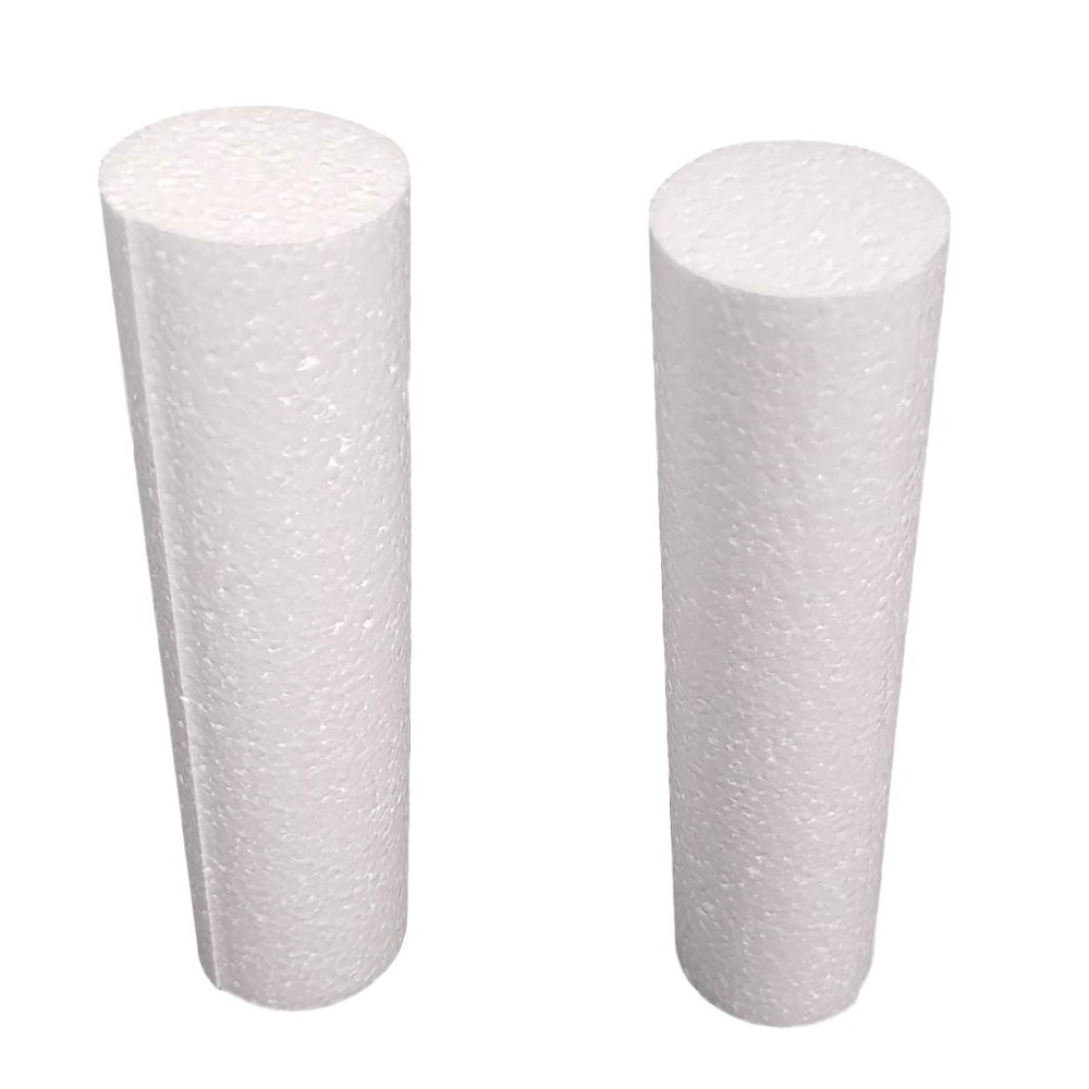MT Products White EPS Hard Foam Rod Craft 2 inch Diameter (8 Pieces