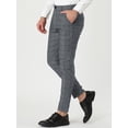 thumbnail image 2 of Vestidocuadros pahombre Pantalones de negocioscuadros ajustados con bolsillos Gris Oscuro 3XL, 2 of 6