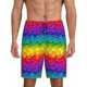 thumbnail image 1 of Fotbe Bright Rainbow Pantalones Cortos de Pijama para Hombre, Ropa de Dormir, Pantalones de Pijama Cortos para Hombre-3X-Large, 1 of 6