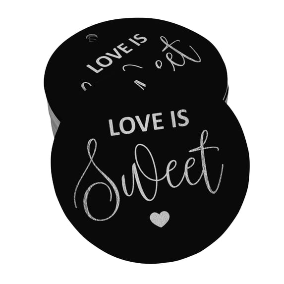 Inkdotpot Pack Of 50 Real Silver Foil Paper Tags Love Is Sweet Wedding Favor Hang Tags
