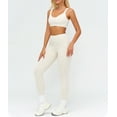 thumbnail image 3 of PISONIC Womens Workout Set Two Piece U Back Color Block Sports Bra Matching High Waist Leggings Gym Work Pilates Outfits, 3 of 6