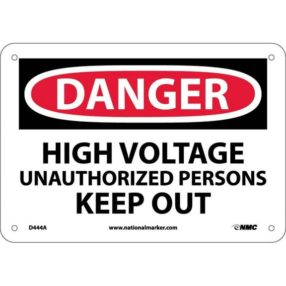 NMC Signs D444A, Danger High Voltage Sign, 7 X 10, Aluminum .040