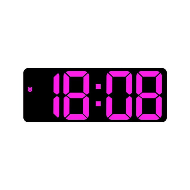 Reloj despertador con espejo de fuente grande, reloj LED multifunción, reloj electrónico con batería enchufable, reloj despertador de doble propósito