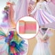 thumbnail image 5 of Tela de tul color coral claro perlado blanco de 2 yardas, 59 pulgadas, tela de malla de poliéster transparente arcoíris, 5 of 9
