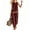 Wine, variant on Women's 2 Piece Crew Neck Lounge Sets Summer Solid Color Patchwork V-Neck Top with Pockets Casual Long Pants Set