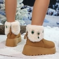 thumbnail image 6 of Cadancy Womens Snow Boots Wide Width Thick Sole Suede Furry Lining Dressy Ankle High Booties Trendy Anti Slip Outdoor Plush Warm Winter Shoes with Zipper, 6 of 9
