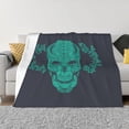 thumbnail image 1 of XMXT Throw Blanket, Star Skull Rose Pattern Machine Washable Blankets for Sofa, 60 x 50 inches Gray, 1 of 9