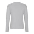 thumbnail image 4 of Blmnix V-Neck Polo Tees Buttery Soft Gray Tunics Or Tops To Wear with Leggings Stretch Long Sleeve Tops, 4 of 5