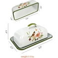 thumbnail image 5 of Enamel Butter Dish with Lid Vintage Enamelware Butter Keeper with Flower and Bird Patterns Farmhouse Butter Container Butter holder for Countertop Kitchen Decor Bee, 5 of 8