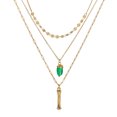 thumbnail image 2 of Zeus Fashion 26 Letters Natural Stone Charm Multi Layer Chain Necklace Women Jewelry, 2 of 7