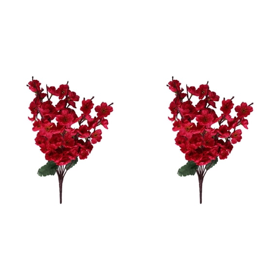 2 Pcs plum blossom Blossom Branches Fake Flowers for Spring Summer Indoor Home Decor 25.74" Hot Pink Faux Artificial plum blossom Flowers Long Stems for Vase Wedding Office Party Table Bedroom Decor