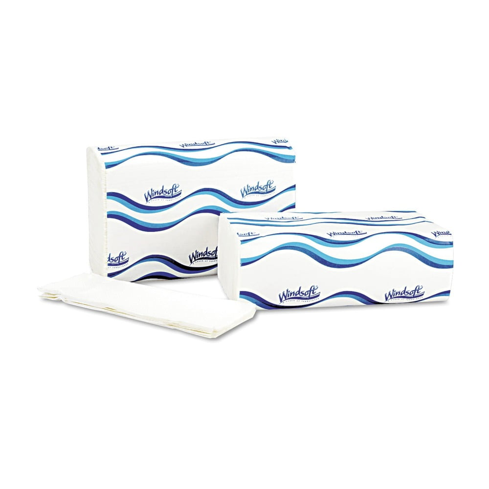 Windsoft® Multifold Paper Towels, 1-Ply, White, 9.25 x 9.5, 250/Pack, 16 Packs/Carton