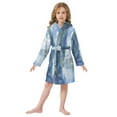 thumbnail image 6 of FORMRS Niños Bathrobe Unisex Hooded Robe Soft Plush Pajamas Sleepwear, Size 2-3T, Plants and River, 6 of 7