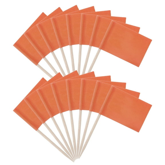 NICEXMAS 100pcs Solid Color Mini Flag Paper Cupcake Toppers for Home Decoration