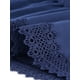 thumbnail image 5 of Mini vestido sólido de manga corta con cuello en V y cintura elástica para mujer Azul Oscuro L, 5 of 5