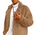 thumbnail image 4 of Men's Jacket Full Zip Open Front Coat Lightweight Warm Outdoor Casual Lined Pockets Wind Brown M, 4 of 5