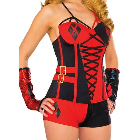 Adult Women's  Deluxe Harley Quinn Corset Costume Accessory