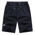thumbnail image 2 of EOYWHK Men's Shorts for Casual Cotton Elastic Waist Multi Pockets Shorts Soft Lightweight Breathable Shorts for Basketball Gym Fitness Black XL, 2 of 5