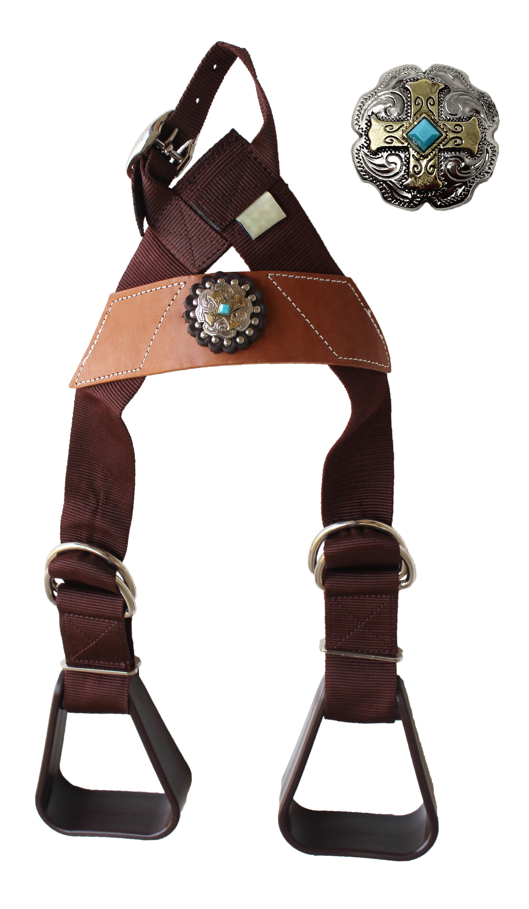 Horse Saddle Western Kids Child Youth Pony Buddy Stirrups w/ Concho