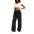 thumbnail image 6 of Cotton Sweatpants Women Cargo Pants Women High Waist Straight Leg Yoga Pants for Women Work Pants Women Stretch Women's Pants Casual Womens Cargo Work Pants Black L, 6 of 6