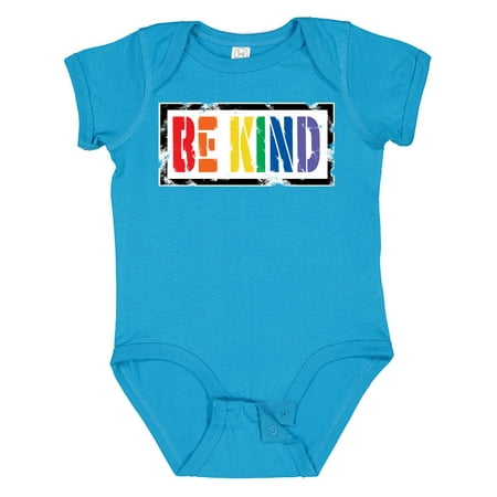

Inktastic Be Kind Stencil LGBT Rainbow Gift Baby Boy or Baby Girl Bodysuit
