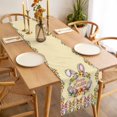 thumbnail image 6 of Happy Eatser Cotton Linen Table Runner for Dining Kitchen, Colorful Bunny Eggs Spring Flowers Plants Yellow Wedding Outdoor Party Tablerunners, Dresser Scarf Coffee Tablecloth Runners 13x120 Inches, 6 of 9