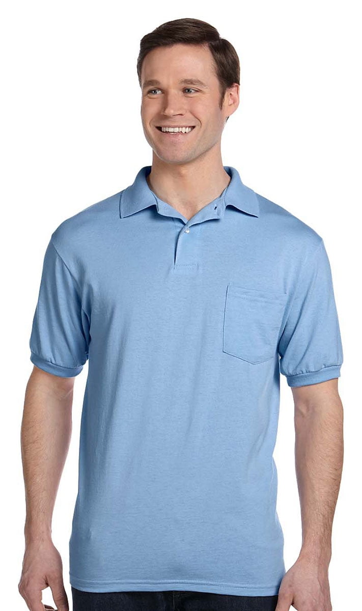 Hanes Men's Short Sleeve Jersey Pocket Polo Shirt
