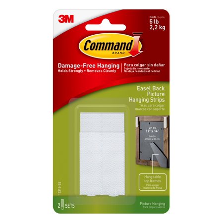 Command easel-backed picture hanging strips  white  large  2 sets of medium picture hanging strips  3 pack
